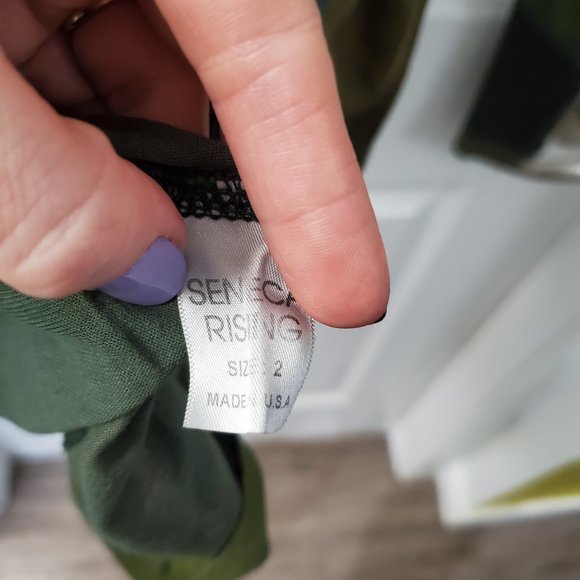 2000s green mosaic grunge / boho longsleeve - Picture 5 of 7